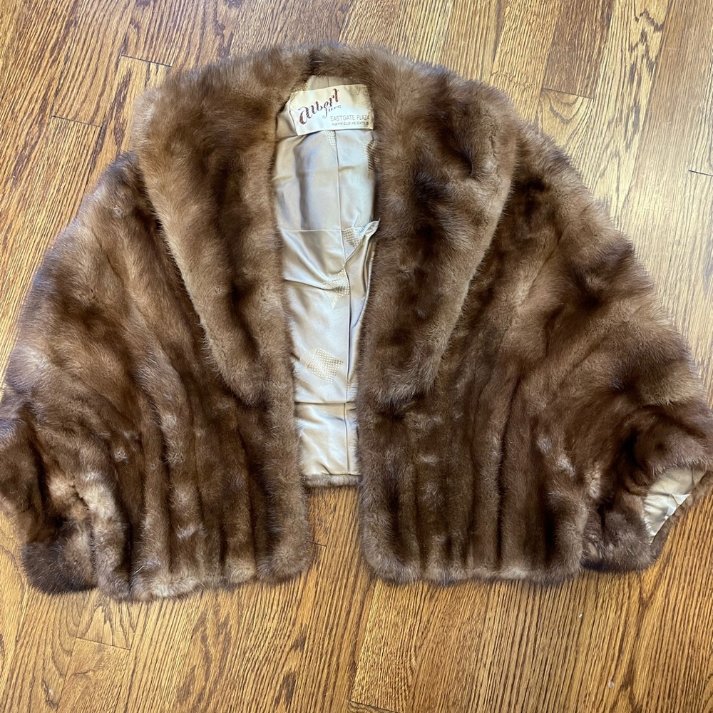 Vintage Mink Fur Shawl. Maker is Albert Furs since 1929